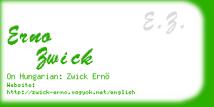 erno zwick business card