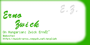 erno zwick business card